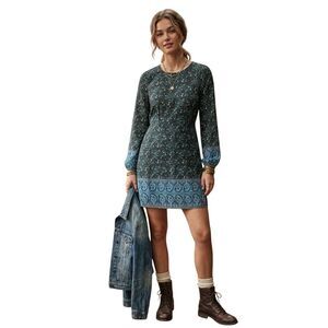 Abercrombie & Fitch Paisley Print Long Sleeve Mini Dress Size XS